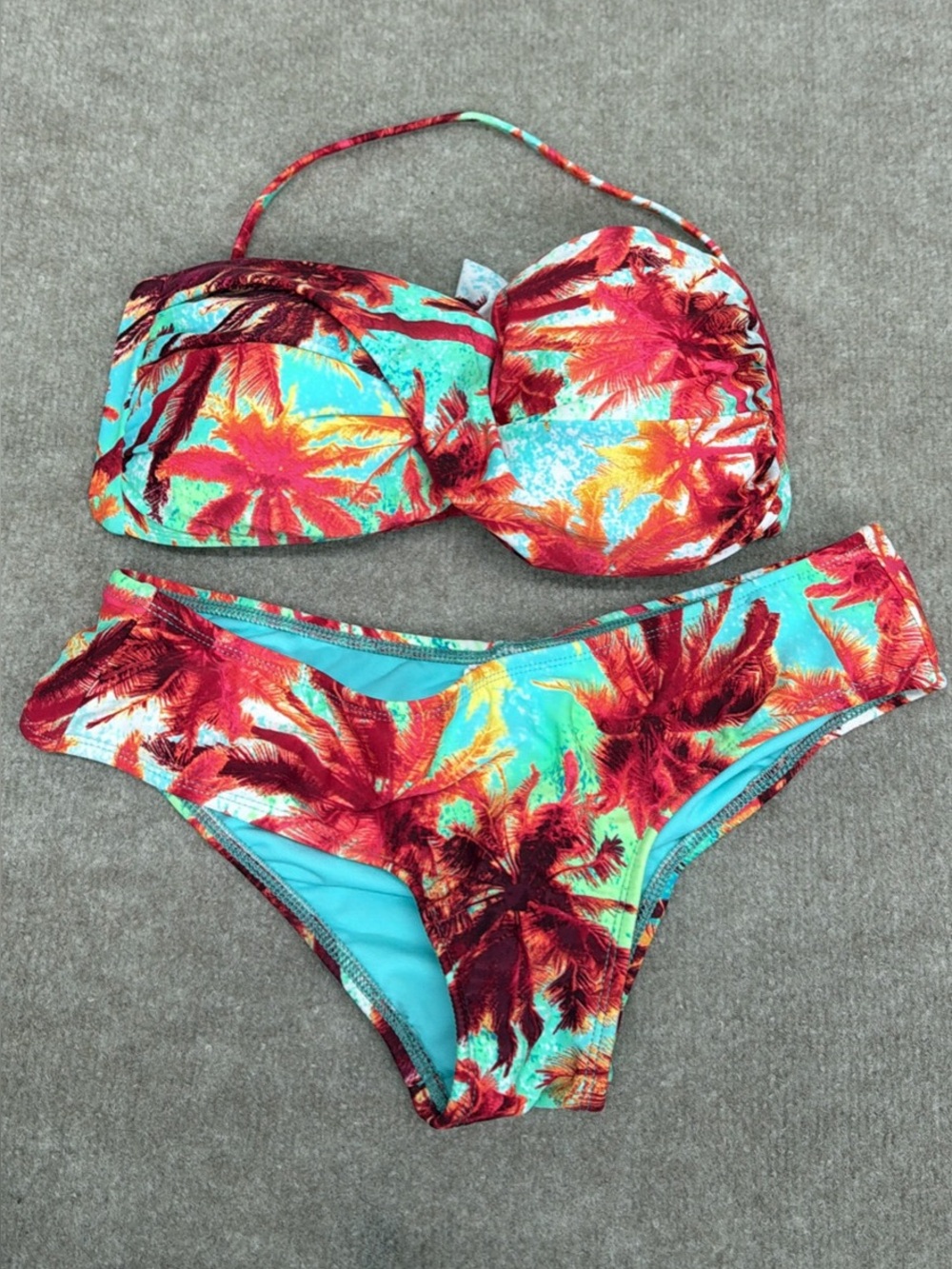 Surfside Tropical Palm Tree Print Two-Piece Bikini